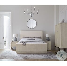 Modern Mood Light Brown Upholstered Panel Bedroom Set with 2 Drawer Nightstand
