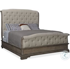 Woodlands Beige And Medium Tone Brownish Gray Queen upholstered Bed