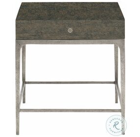 Linea Cerused Charcoal And Textured Graphite Metal End Table