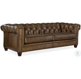 Chester Tianran Nature Leather Tufted Stationary Sofa