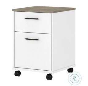 Key West Pure White and Shiplap Gray 2 Drawer Mobile File Cabinet