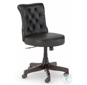 Key West Black Leather Adjustable Swivel Office Chair