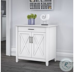 Key West Pure White Oak Secretary Home Office Set with Keyboard Tray and Storage Cabinet