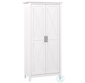 Key West Pure White Oak Tall Storage Cabinet with Doors