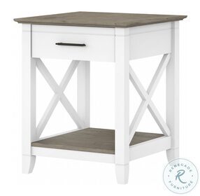 Key West Pure White and Shiplap Gray End Table