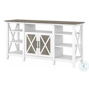 Key West Pure White and Shiplap Gray 65" Tall TV Stand