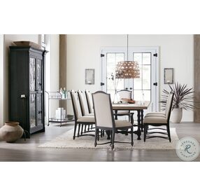 Ciao Bella Flaky White And Black 84" Trestle Extendable Dining Room Set
