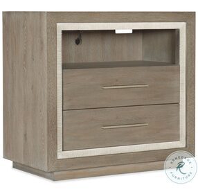 Balboa Gray Washed Oak And Textured Light Gray Two Drawer Nightstand