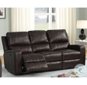 Linton Brown Leather Reclining Sofa