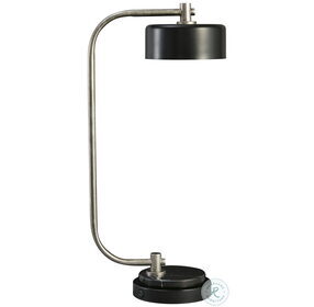 Eliridge Black And Antiqued Silvertone Desk Lamp