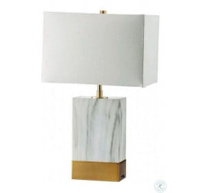 Faith White Marble and Gold Table Lamp