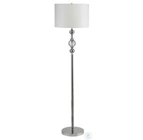 Emi White And Silver Floor Lamp