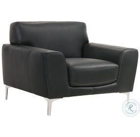 Carrara Black Leather Chair