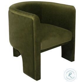 Lansky Olive Velvet Fully Upholstered Barrel Chair