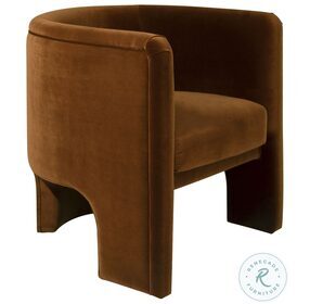 Lansky Rust Velvet Fully Upholstered Barrel Chair