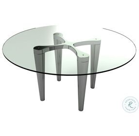 Lara Stainless Steel Glass Top Round Dining Table