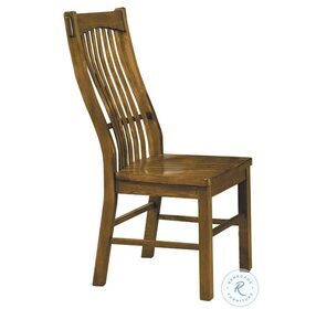 Laurelhurst Rustic Oak Slatback Side Chair Set of 2