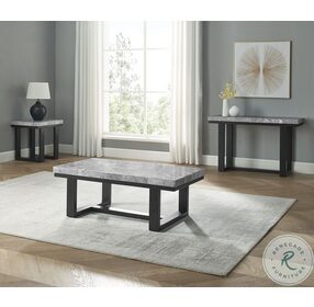 Lucca Gray Marble And Espresso Occasional Table Set