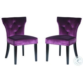 Elise Purple Velvet Side Chair Set of 2