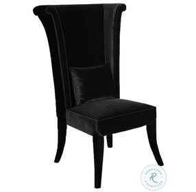 Mad Hatter Black Rich Velvet Dining Chair