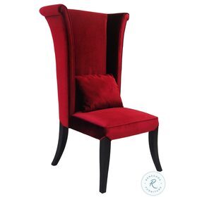 Mad Hatter Red Rich Velvet Dining Chair