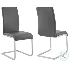 Amanda Grey Faux Leather Side Chair Set of 2