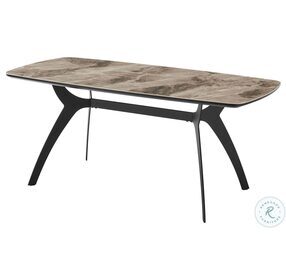 Andes Ceramic And Black Metal Rectangular Dining Table