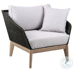 Athos Grey And Light Eucalyptus Wood Outdoor Club Chair