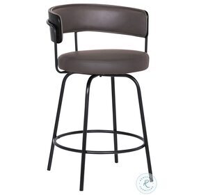 Avalon Gray Faux Leather 26" Swivel Counter Height Stool