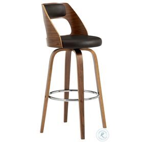 Axel Brown Faux Leather 26" Swivel Counter Height Stool
