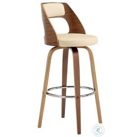 Axel Cream Faux Leather 26" Swivel Counter Height Stool