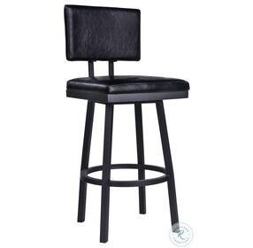 Balboa Vintage Black Faux Leather 26" Swivel Counter Height Stool