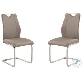 Bravo Coffee Faux Leather Contemporary Dining Chair Set of 2