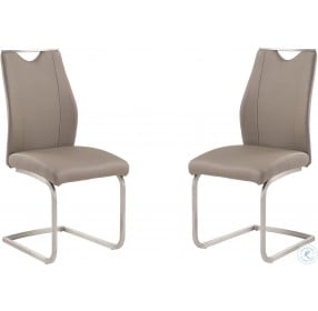 Bravo Coffee and Stainless Steel Side Chair Set of 2