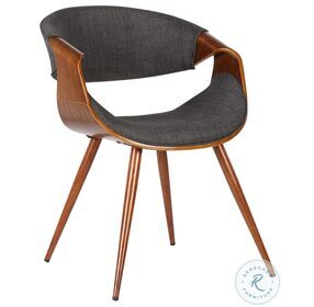 Butterfly Charcoal Fabric Mid Century Dining Chair