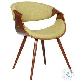 Butterfly Green Fabric Mid Century Dining Chair