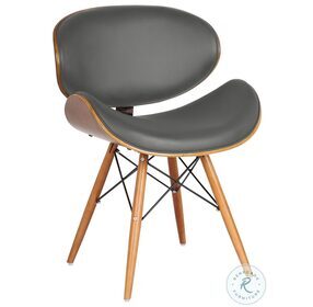 Cassie Gray Faux Leather Mid Century Dining Chair