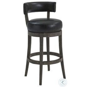 Corbin Onyx Faux Leather 26" Swivel Counter Height Stool