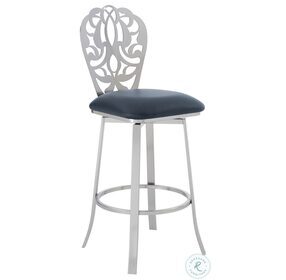 Cherie Gray Faux Leather Contemporary 30" Swivel Bar Stool