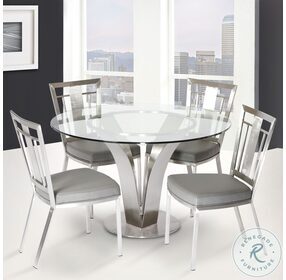 Cleo Stainless Steel Contemporary Dining Room Set
