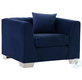 Cambridge Blue Velvet Contemporary Chair