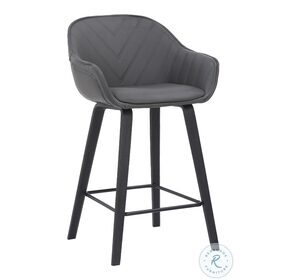 Crimson Grey Faux Leather Counter Height Stool