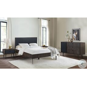 Cross Dark Grey And Black Platform Bedroom Set