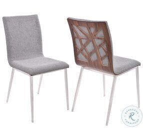 Crystal Gray Fabric Dining Chair Set of 2