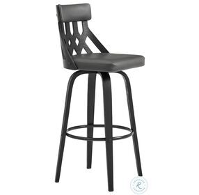 Crux Gray Faux Leather 26" Swivel Counter Height Stool