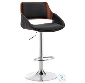 Colby Black Faux Leather And Chrome Adjustable Bar Stool