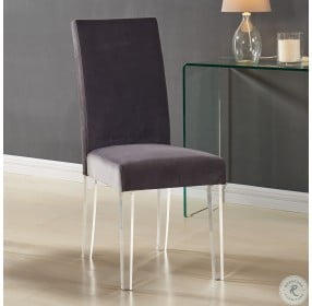 Dalia Gray Velvet Dining Chair
