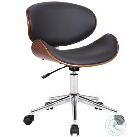 Daphne Gray Faux Leather Modern Adjustable Swivel Office Chair