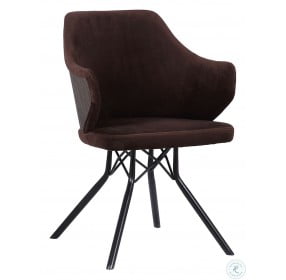 Darcie Black Powder Coated With Brown Velvet Dining Chair