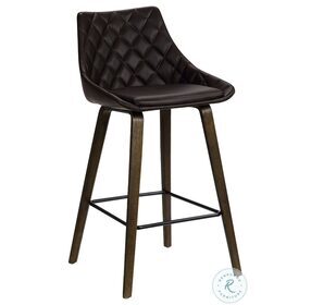 Dani Brown Faux Leather 26" Counter Height Stool